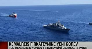 YUNANI KAÇIRTAN KEMALREİS FIRKATEYNİMİZ BARBAROS HAYRETTİN PAŞA ARAŞTIRMA GEMİSİNİ KORUYACAK 