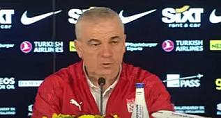 İSTANBUL'DA GALATASARAY İLE 2 – 2 BERABERE KALAN SİVASSPOR'UN HOCASI RIZA ÇALIMBAY BASIN TOPLANTISINDA 